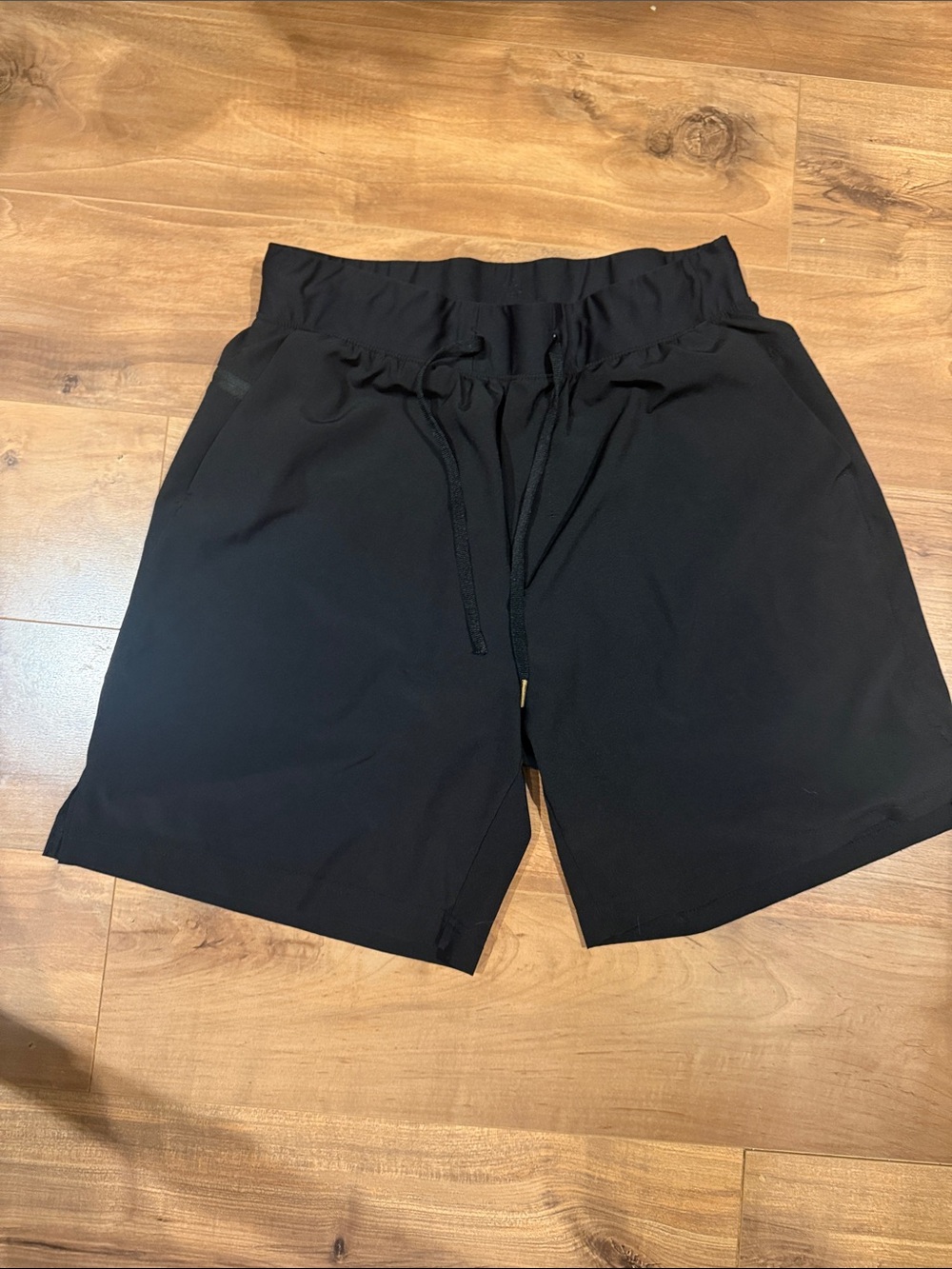 Men's Black Athletic Drawstring Shorts